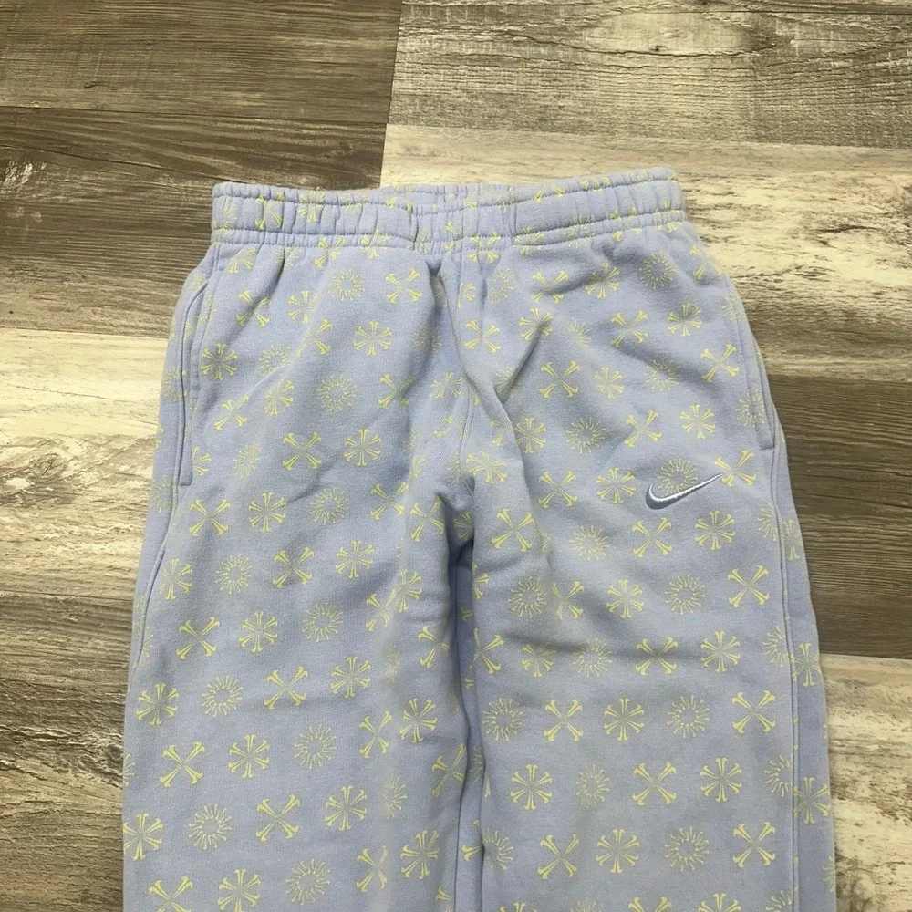 Nike Joggers‎ Baby Blue Yellow Sun AOP Women's XS Sporty Athleisure Sweatpants